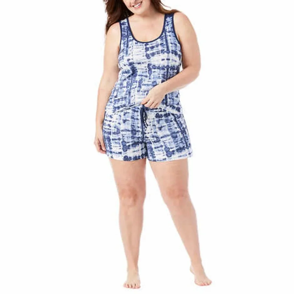 Lucky Brand Women's 4 piece PJ Set Blue Soft Knit Regular and Plus Sizes - Picture 7 of 7